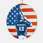 Baseball-Flag Anpassen von Name und Jahr Keramik Ornament (Links)