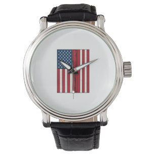 Baseball-Flagge abgenutzt Vintage-Vektor-Design_1 Armbanduhr