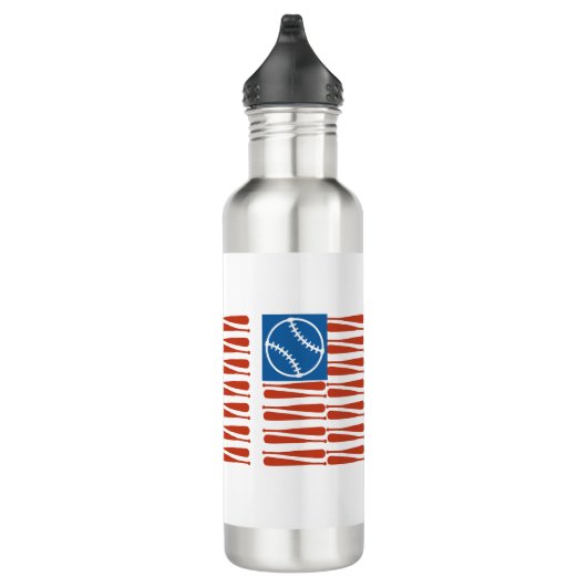 Baseball-Flagge Edelstahlflasche (Rechts)