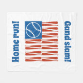 Baseball-Flagge Fleecedecke (Vorderseite (Horizontal))
