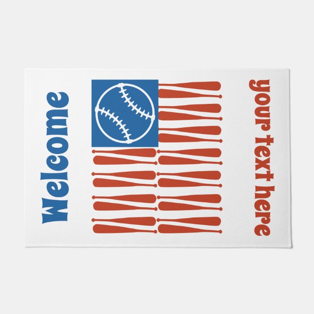 Baseball-Flagge Fußmatte (Vorderseite)