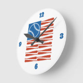Baseball-Flagge Runde Wanduhr (Winkel)