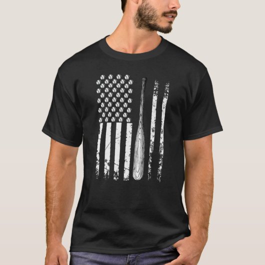 Baseball-Flagge USA Vintag Baseball T-Shirt (Vorderseite)