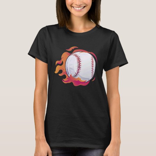 Baseball Flame Cute Baseball Player Coach Athlete T-Shirt (Vorderseite)