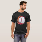 Baseball Flame Cute Baseball Player Coach Athlete T-Shirt (Vorne ganz)