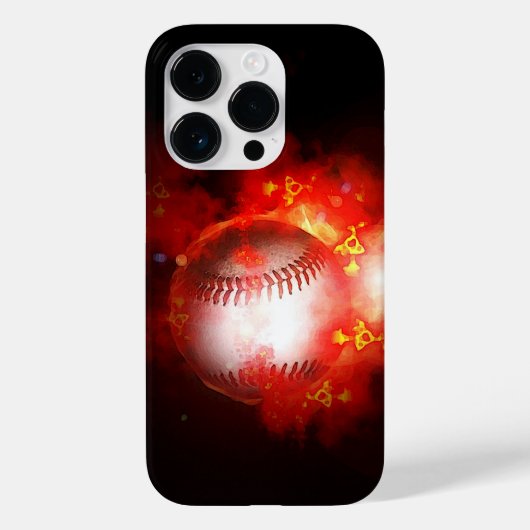 Baseball-Flaming Case-Mate iPhone Hülle (Rückseite)