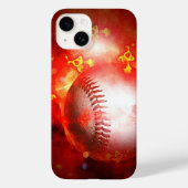 Baseball-Flaming Case-Mate iPhone Hülle (Rückseite)