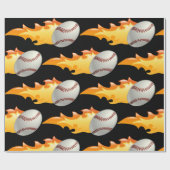 Baseball-Flaming Geschenkpapier (Flach)