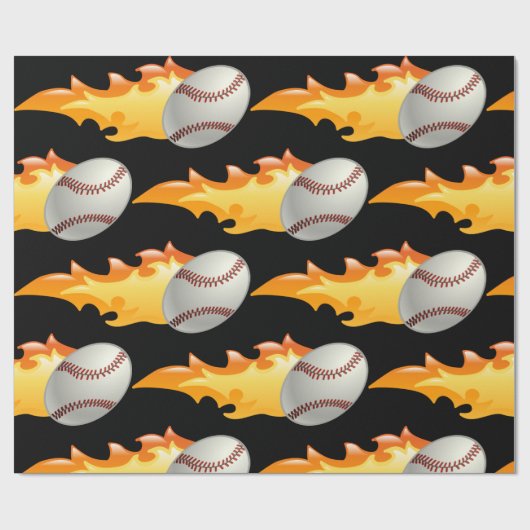 Baseball-Flaming Geschenkpapier (Flach)