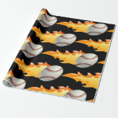 Baseball-Flaming Geschenkpapier (Ungerollt)
