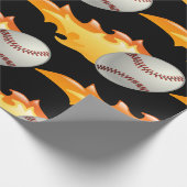 Baseball-Flaming Geschenkpapier (Ecke)