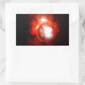 Baseball-Flaming Rechteckiger Aufkleber (Tasche)