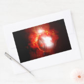 Baseball-Flaming Rechteckiger Aufkleber (Umschlag)