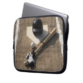 Baseball, Fledermaus, Schlaghandschuhe und Basebal Laptopschutzhülle (Vorderseite Links)