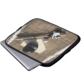 Baseball, Fledermaus, Schlaghandschuhe und Basebal Laptopschutzhülle (Vorne Knopf)