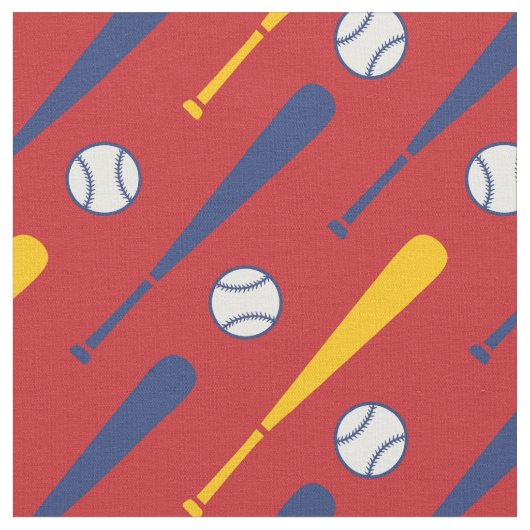 Baseball-Fledermäuse rot, gelb und blau Stoff (Nahaufnahme)