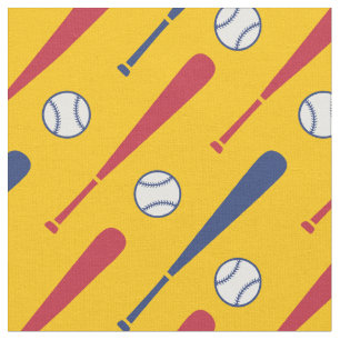 Baseball-Fledermäuse rot und Marineblau Stoff