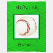 Baseball-Fleece-Decke mit individuellem Namen u. Fleecedecke (Vorderseite)