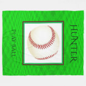 Baseball-Fleece-Decke mit individuellem Namen u. Fleecedecke (Vorderseite (Horizontal))