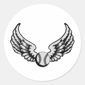 Baseball-Flying (Ball) für Baseball-Liebhaber Runder Aufkleber