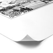 Baseball folgt der Flagge, Kunstdruck Poster (Ecke)