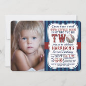 Baseball Foto 2. Geburtstag Einladungen (Vorderseite)