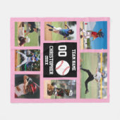 Baseball Foto Collage Girl Fleecedecke (Vorderseite (Horizontal))