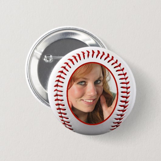 Baseball-Foto-Frame-Vorlage Button (Vorne & Hinten)