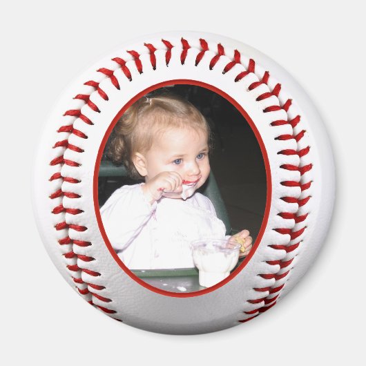 Baseball-Foto-Frame-Vorlage Magnet (Vorne)