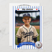 Baseball Foto Geburtstagsparty Einladung (Vorne/Hinten)