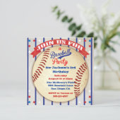 Baseball Foto Geburtstagsparty Einladung (Stehend Vorderseite)