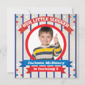 Baseball Foto Geburtstagsparty Einladung (Rückseite)