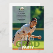 Baseball Foto Graduation Party 2025 Einladung (Vorne/Hinten)
