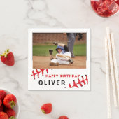 Baseball Foto Happy Birthday Party Serviette (Beispiel)