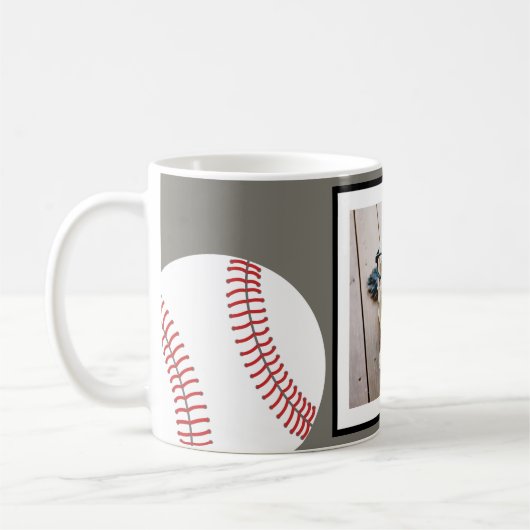 Baseball-Foto Name hinzufügen - Farbe bearbeiten Kaffeetasse (Links)