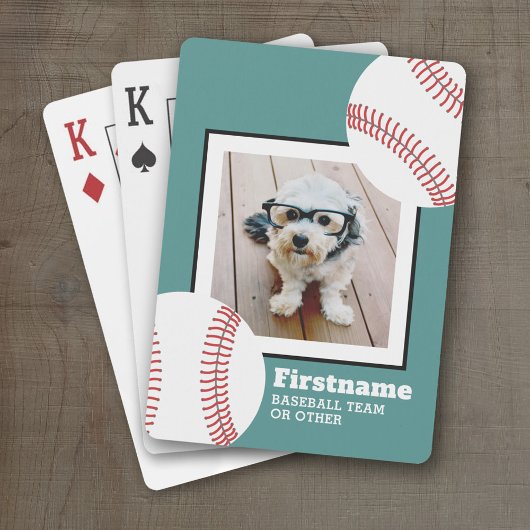 Baseball-Foto Name hinzufügen - Farbe bearbeiten Spielkarten