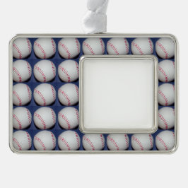 Baseball-Foto Rahmen-Ornament Silber