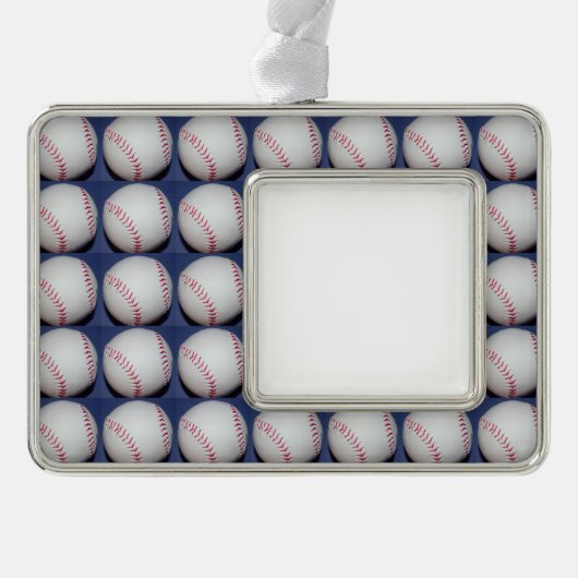 Baseball-Foto Rahmen-Ornament Silber (Vorderseite)