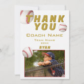 Baseball-Foto Spieler Team Trainer Dankeskarte (Vorderseite)