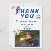 Baseball-Foto Spieler Team Trainer Dankeskarte (Vorderseite)