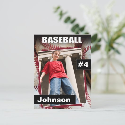 Baseball Foto Sports Trading Card Postkarte (Stehend Vorderseite)