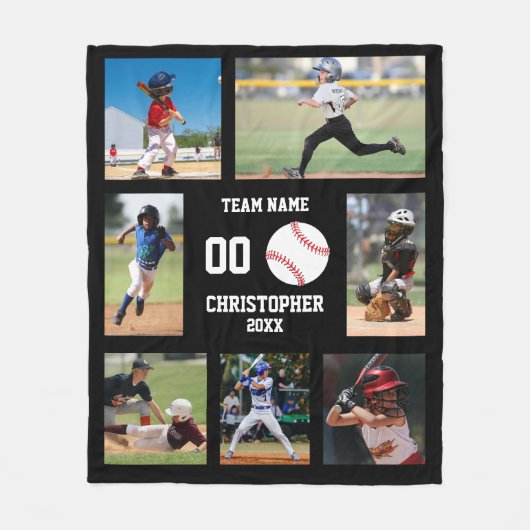 Baseball-FotoCollage Fleecedecke (Vorderseite)