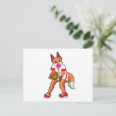 Baseball-Fox mit Baseball-Handschuh Postkarte (Stehend Vorderseite)