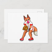 Baseball-Fox mit Baseball-Handschuh Postkarte (Vorne/Hinten)