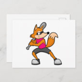 Baseball-Fox mit Baseballschläger Postkarte (Vorne/Hinten)