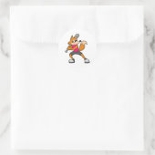 Baseball-Fox mit Baseballschläger Runder Aufkleber (Tasche)