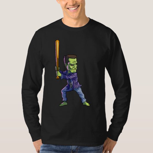 Baseball Frankenstein Halloween Männer Jungen Base T-Shirt (Vorderseite)