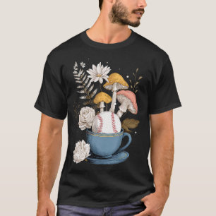 Baseball Frauen Pilze Cottagecore Floral Natur T-Shirt