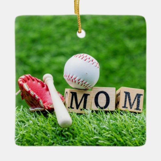 Baseball frohe Weihnachten für Baseball-Mama Keramikornament (Vorderseite)