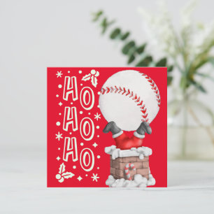 Baseball Frohe Weihnachten mit dem Weihnachtsmann Karte
